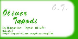 oliver tapodi business card