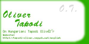 oliver tapodi business card